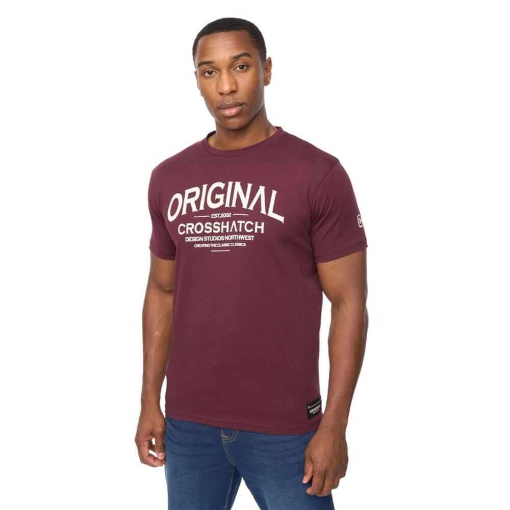 Crosshatch Mens Vintarge T-Shirt / Raisin Purple